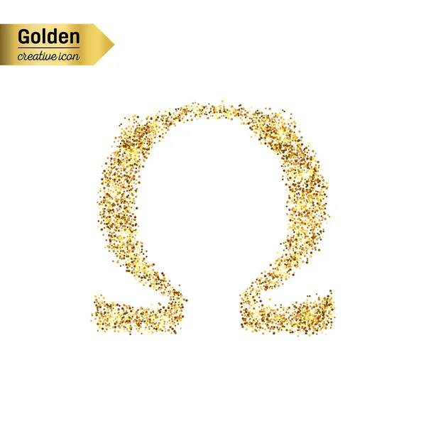 Ícone de brilho de ouro de ômega — Vetor de Stock
