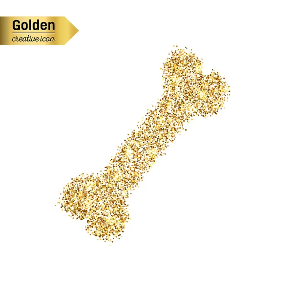Gold-Glitzersymbol aus Knochen — Stockvektor