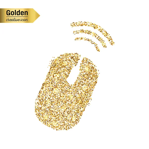 Gold-Glitzer-Ikone der Drahtlosen — Stockvektor