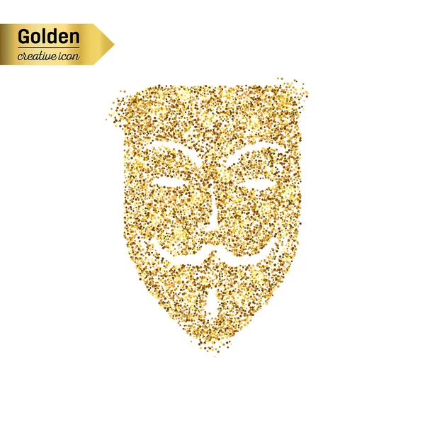 Ícone de brilho de ouro da máscara —  Vetores de Stock