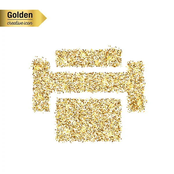 Gold-Glitzersymbol des Druckers — Stockvektor