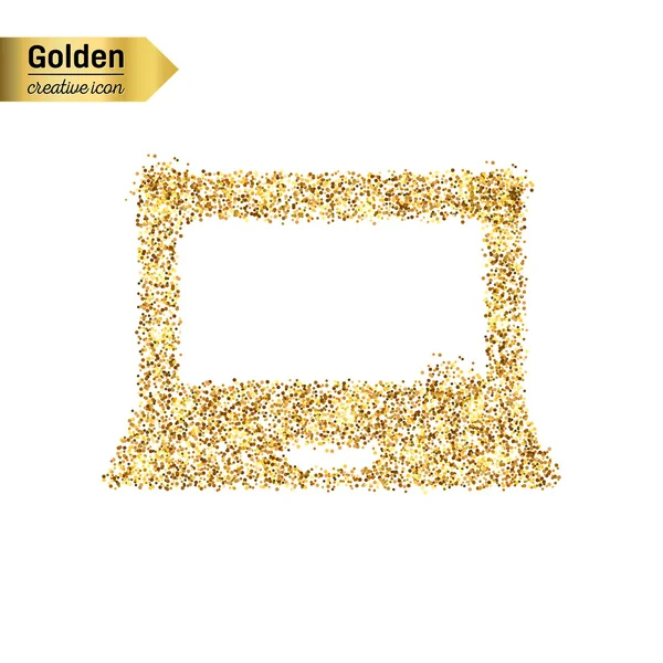 Icono de brillo de oro de portátil — Archivo Imágenes Vectoriales
