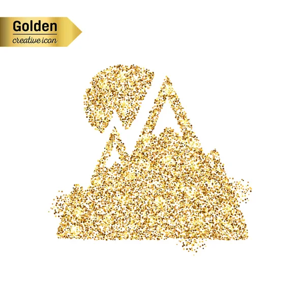 Icono de brillo de oro de los Alpes — Vector de stock