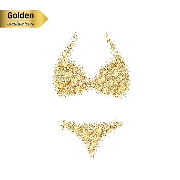 Icona glitter oro del costume da bagno — Vettoriale Stock