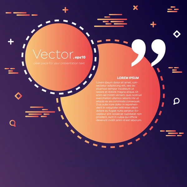 Abstract concept vector empty speech square quote text bubble. For web and mobile app isolated on background, illustration template design, creative presentation, business infographic social media. — Stock Vector