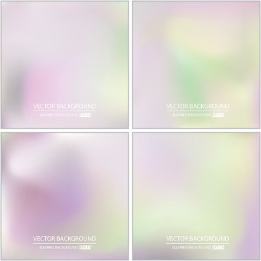 Soyut Yaratıcı konsept vektörü çok renkli bulanık arkaplan seti. Web ve Mobil Uygulamalar için, sanat örnekleme şablonu tasarımı, iş bilgileri ve sosyal medya, modern dekorasyon.