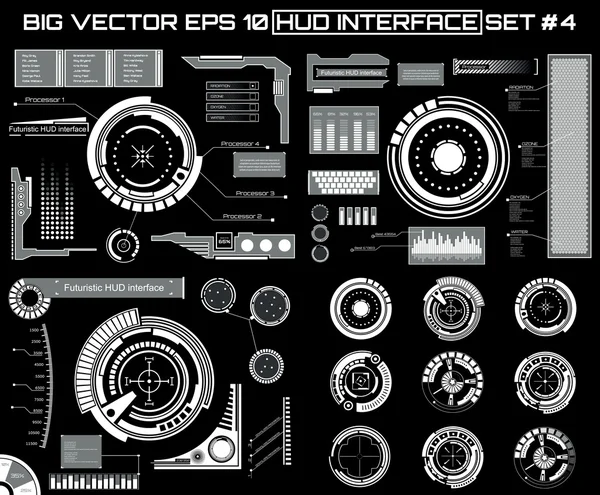 Abstract future, concept vector futuristic blue virtual graphic touch user interface HUD. For web, site, mobile applications isolated on black background, techno, online design, business, gui, ui. — Stock Vector