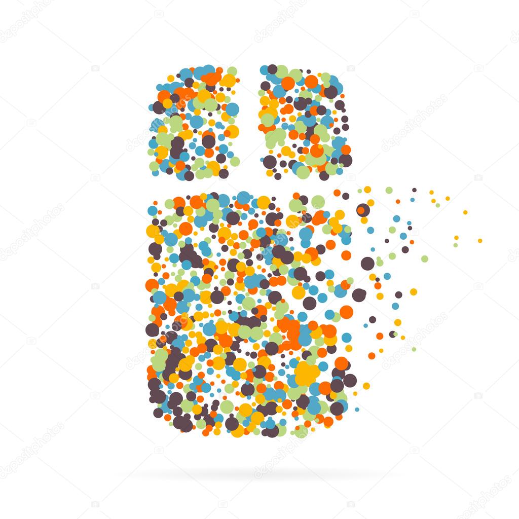 Abstract creative concept vector icon of mouse for web and mobile app isolated on background. For art illustration template design, business infographic, social media, digital flat silhoette.