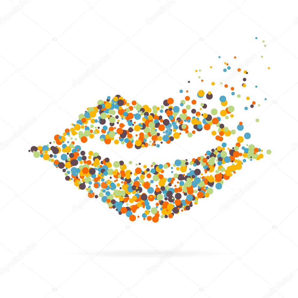 Abstract creative concept vector icon of mouth for web and mobile app isolated on background. For art illustration template design, business infographic, social media, digital flat silhoette.