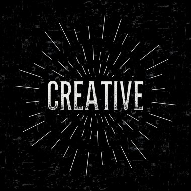 Metin ile soyut yaratıcı konsept tasarım düzeni. Web ve mobil simge izole üzerinde arka plan, sanat şablon, retro öğeler, logo, kimlik, etiketleri, rozet, mürekkep, etiket, kartı için.