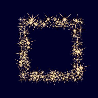 Parlak ışık efektlerinden oluşan yaratıcı bir konsept vektör kümesi siyah arka planda izole edilmiş kıvılcımlarla parlar. Resim tasarımı için, Noel kutlaması için pankart, sihirli ışık ışını