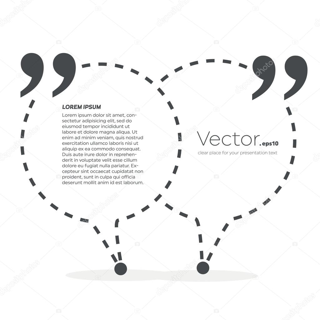 Abstract concept vector empty speech square quote text bubble. For web and mobile app isolated on background, illustration template design, creative presentation, business infographic social media