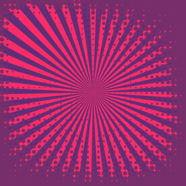 Yaratıcı soyut kavram vektör çizgi roman pop sanat tarzı boş düzeni şablonu bulutlar kiriş ve arka plan üzerinde izole nokta şekli ile. Web ve mobil uygulamalar, illüstrasyon kalıp çizmek için