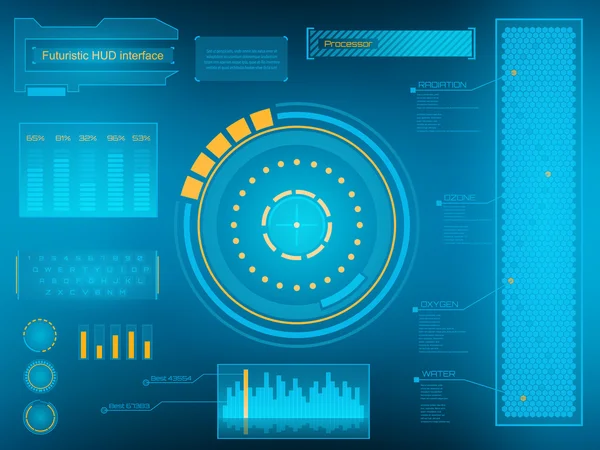 Interface de usuário de toque virtual futurista — Vetor de Stock