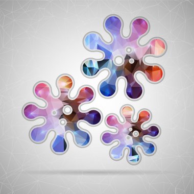 Abstract Creative concept vector icon of virus for Web and Mobile Applications isolated on background. Vector illustration template design, Business infographic and social media, origami icons.