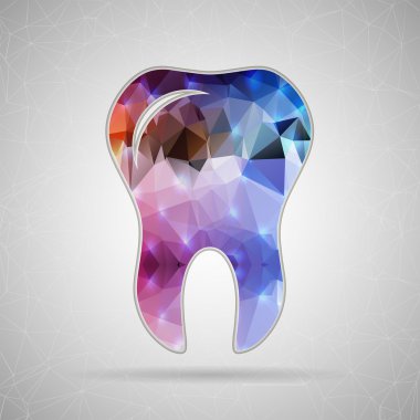 Abstract Creative concept vector icon of tooth for Web and Mobile Applications isolated on background. Vector illustration template design, Business infographic and social media, origami icons.