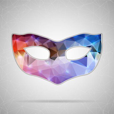 Web ve mobil uygulamalar arka planda izole için maske yaratıcı soyut kavram vektör simgesi. Vektör çizim şablonu tasarım, iş Infographic ve sosyal medya, origami simgeler.
