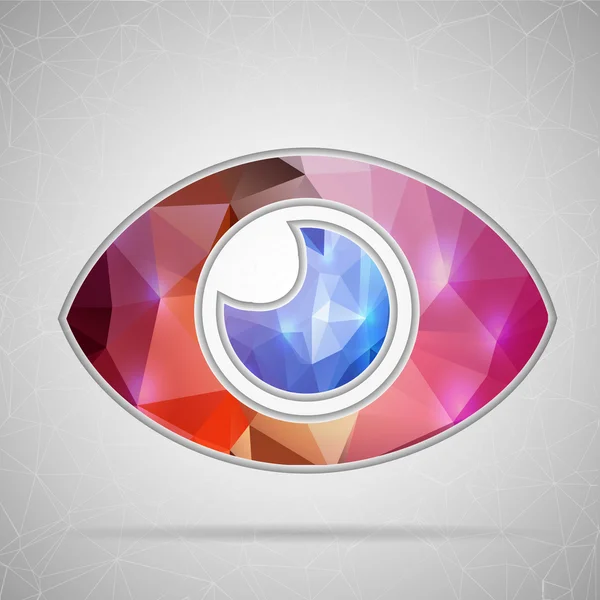 Abstract Creative concept vector icon of eye for Web and Mobile Applications isolated on background. Vector illustration template design, Business infographic and social media, origami icons. — ストックベクタ