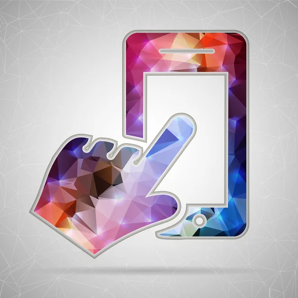 Abstract Creative concept vector icon of the hand with the phone for Web and Mobile Applications isolated on background. Vector illustration template design, Business infographic and social media. — Stock Vector