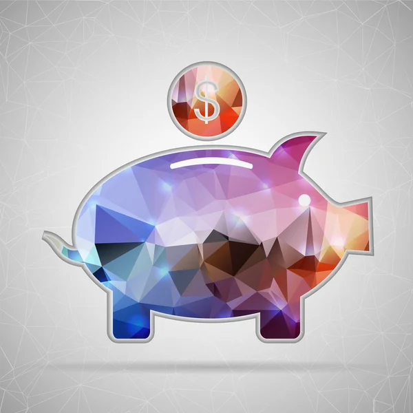 Abstrato Ícone de vetor de conceito criativo do piggy bank para aplicações Web e móveis isoladas em segundo plano. Design de modelo de ilustração vetorial, Infográfico de negócios e mídia social, ícones de origami . — Vetor de Stock