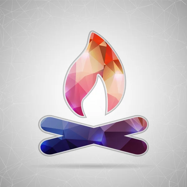 Abstract Creative concept vector icon of bonfire for Web and Mobile Applications isolated on background. Vector illustration template design, Business infographic and social media, origami icons. — Διανυσματικό Αρχείο