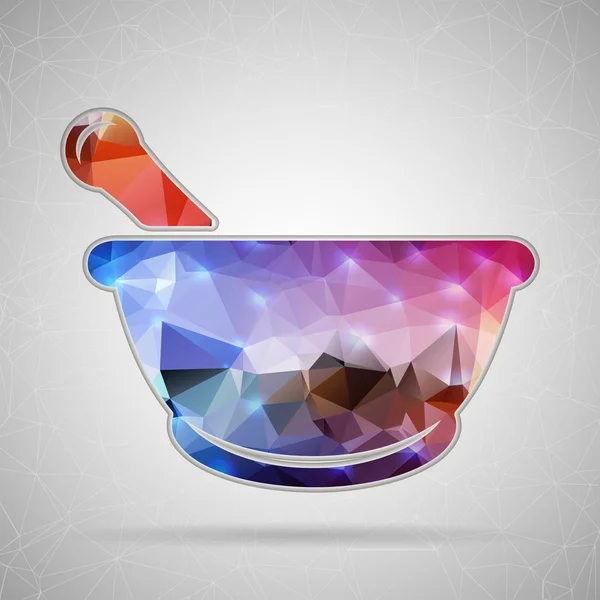 Abstract Creative concept vector icon of mortar for Web and Mobile Applications isolated on background. Vector illustration template design, Business infographic and social media, origami icons. — Διανυσματικό Αρχείο