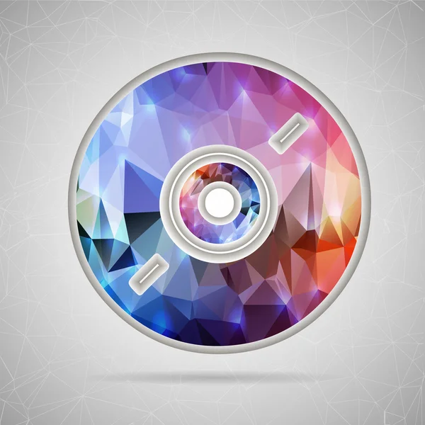 Abstract Creative concept vector icon of CD disk for Web and Mobile Applications isolated on background. Vector illustration template design, Business infographic and social media, origami icons. — Wektor stockowy