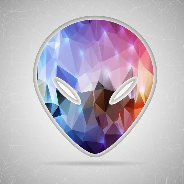 Abstract Creative concept vector icon of alien for Web and Mobile Applications isolated on background. Vector illustration template design, Business infographic and social media, origami icons. — Διανυσματικό Αρχείο