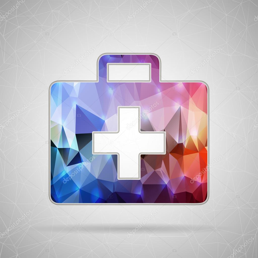 Abstract Creative concept vector icon of first aid for Web and Mobile Applications isolated on background. Vector illustration template design, Business infographic and social media, origami icons