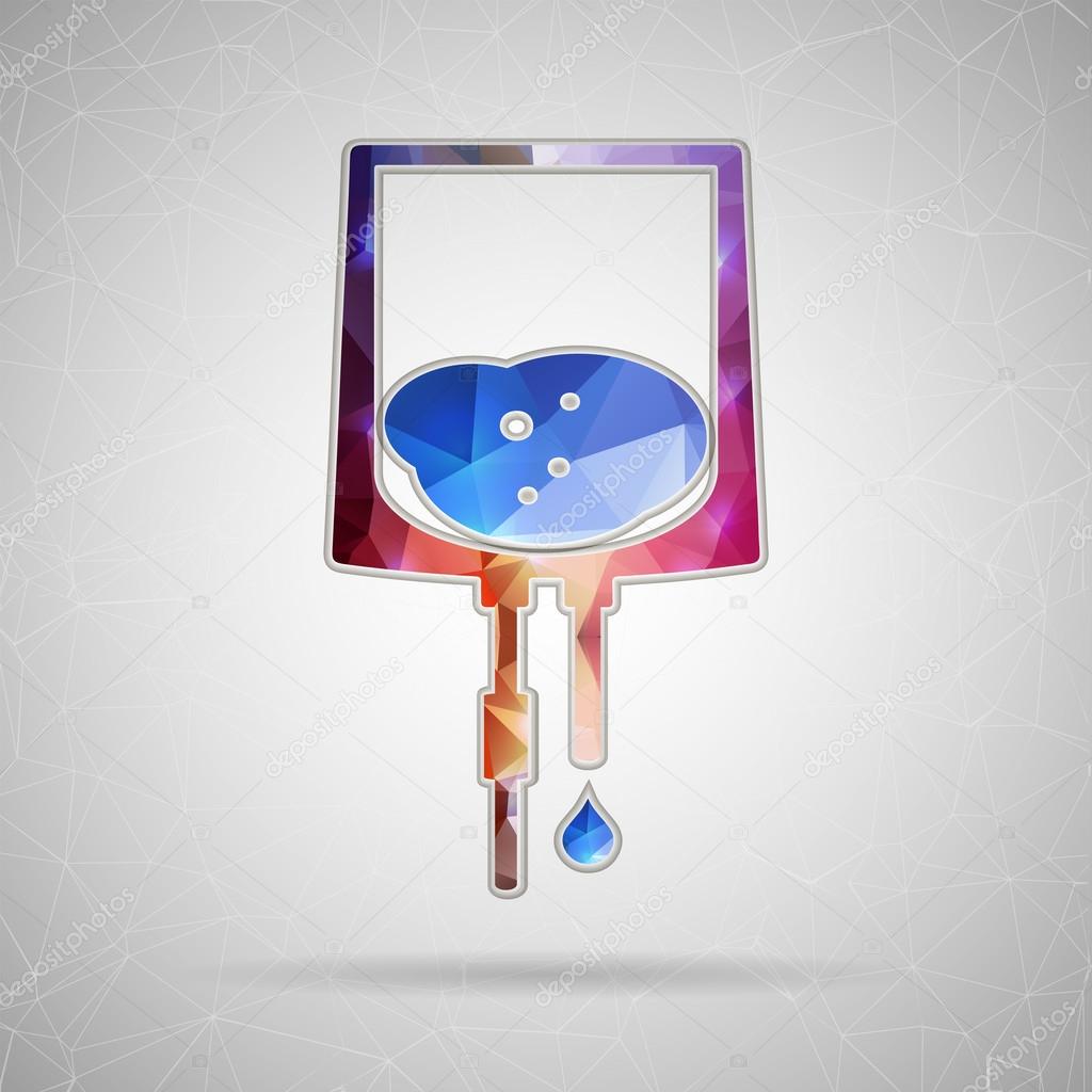 Abstract Creative concept vector icon of iv drip for Web and Mobile Applications isolated on background. Vector illustration template design, Business infographic and social media, origami icons