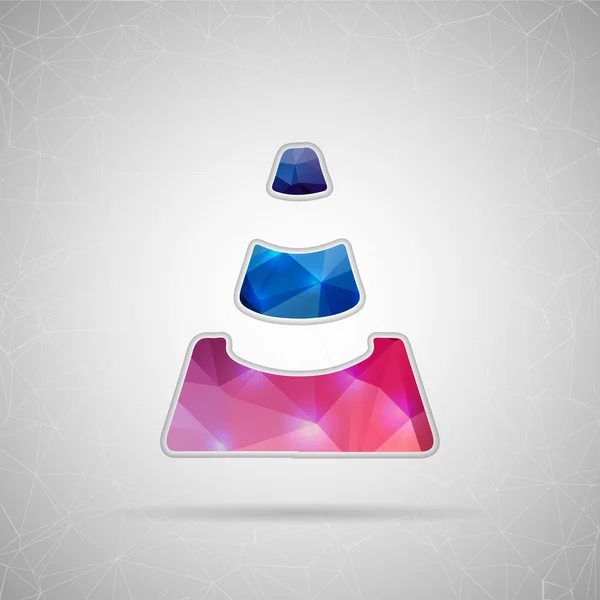 Abstract Creative concept vector icon of traffic cone for Web and Mobile Applications isolated on background. Vector illustration template design, Business infographic and social media, origami icons. — Διανυσματικό Αρχείο