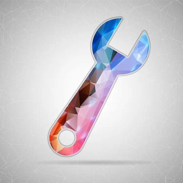 Abstract Creative concept vector icon of spanner for Web and Mobile Applications isolated on background. Vector illustration template design, Business infographic and social media, origami icons. — Διανυσματικό Αρχείο