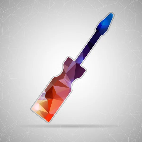 Abstract Creative concept vector icon of screwdriver for Web and Mobile Applications isolated on background. Vector illustration template design, Business infographic and social media, origami icons. — ストックベクタ