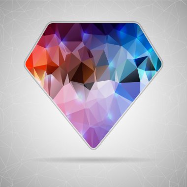 Abstract Creative concept vector icon of diamond for Web and Mobile Applications isolated on background. Vector illustration template design, Business infographic and social media, origami icons.