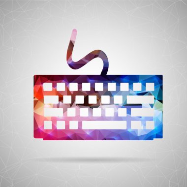 Abstract Creative concept vector icon of keyboard for Web and Mobile Applications isolated on background. Vector illustration template design, Business infographic and social media, origami icons.