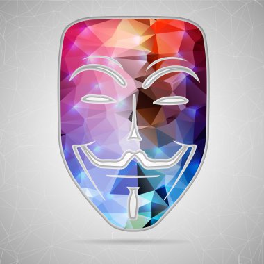 Web ve mobil uygulamalar arka planda izole için maske yaratıcı soyut kavram vektör simgesi. Vektör çizim şablonu tasarım, iş Infographic ve sosyal medya, origami simgeler.