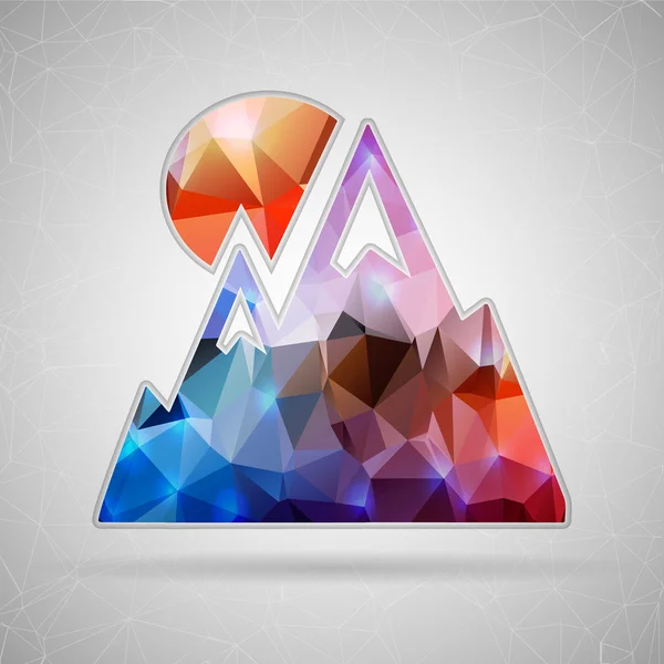 Abstract Creative concept vector icon of alps for Web and Mobile Applications isolated on background. Vector illustration template design, Business infographic and social media, origami icons. — ストックベクタ