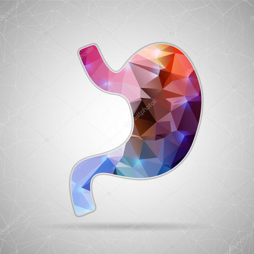 Abstract Creative concept vector icon of stomach system for Web and Mobile Applications isolated on background. Vector illustration template design, Business infographic and social media, origami.