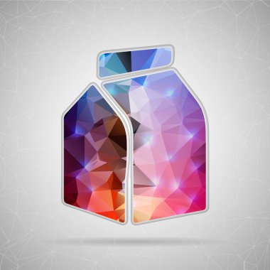 Abstract Creative concept vector icon of the milk carton for Web and Mobile Applications isolated on background. Vector illustration template design, Business infographic and social media, origami. clipart