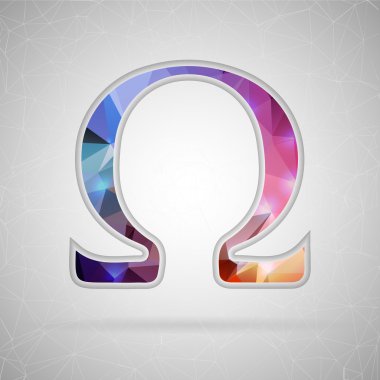Abstract Creative concept vector icon of omega. For Web and Mobile applications isolated on background, design illustration template, flat business infographic, social media, art origami icons.