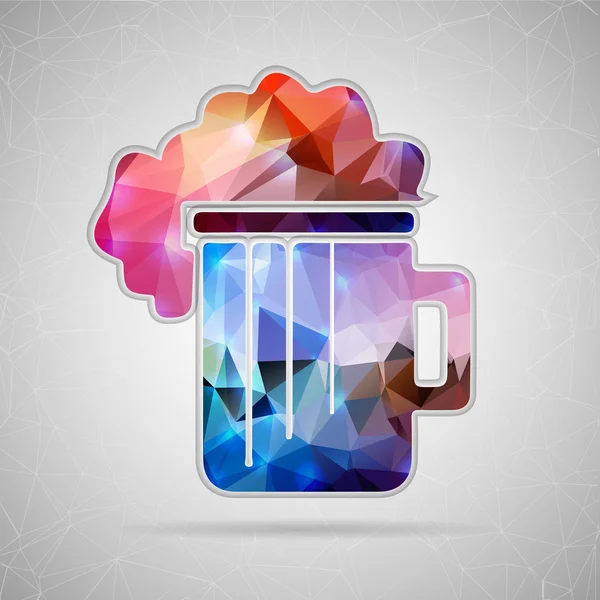 Resumen Concepto creativo icono vectorial de cerveza para aplicaciones web y móviles aisladas en segundo plano. Diseño de plantilla de ilustración vectorial, infografía de negocios y redes sociales, iconos de origami . — Vector de stock