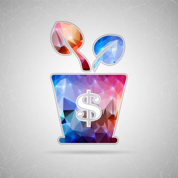 Abstract Creative concept vector icon of money tree for Web and Mobile Applications isolated on background. Vector illustration template design, Business infographic and social media, origami icons. — Wektor stockowy