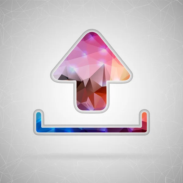 Abstract Creative concept vector icon of download. For Web and Mobile applications isolated on background, design illustration template, flat business infographic, social media, art origami icons. — Διανυσματικό Αρχείο