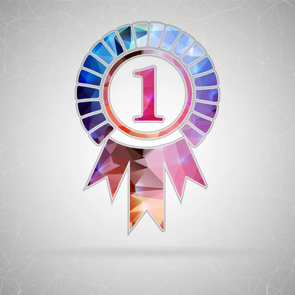 Abstract Creative concept vector icon of trophy medal. For Web and Mobile applications isolated on background, design illustration template, flat business infographic, social media, art origami icons. — 스톡 벡터