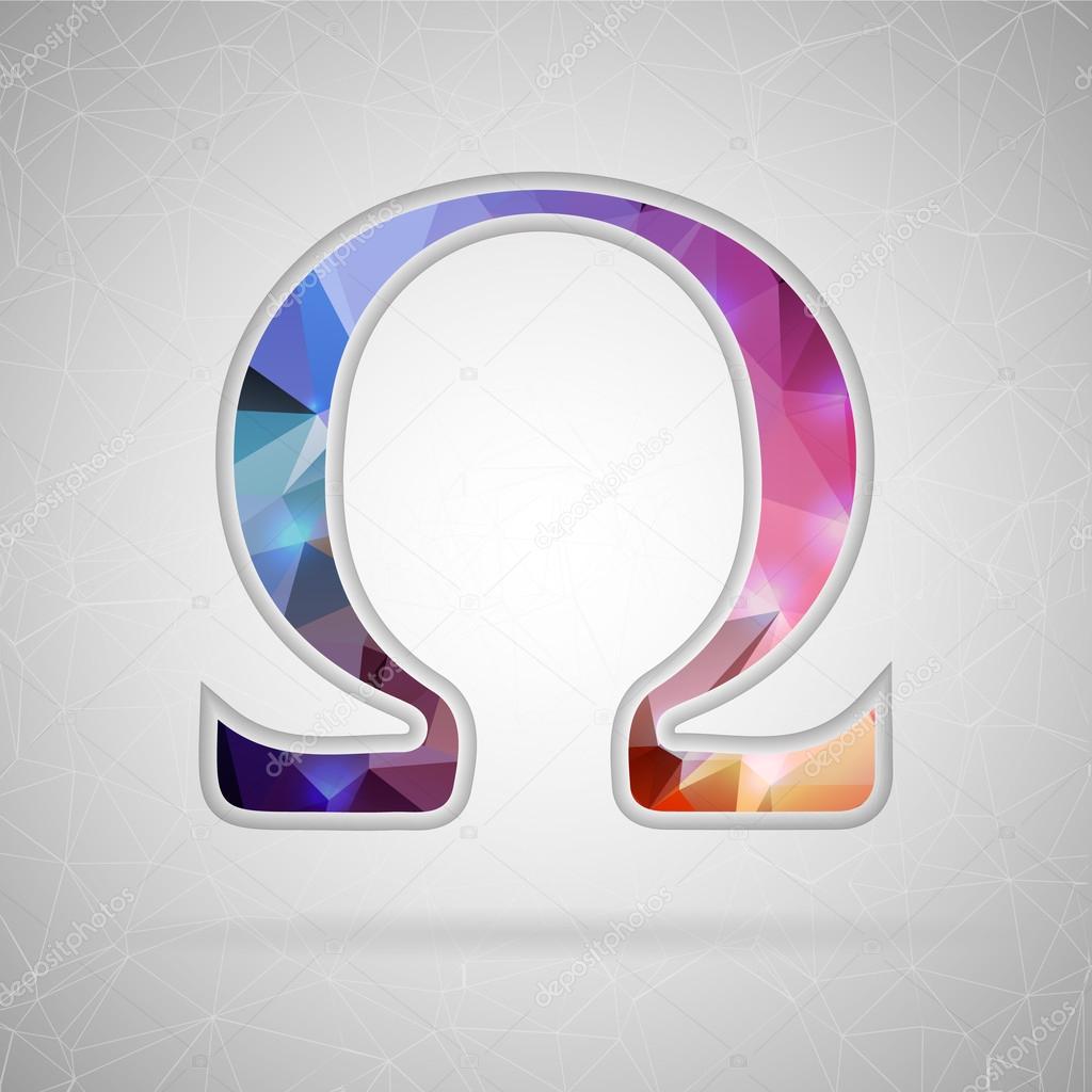 Abstract Creative concept vector icon of omega. For Web and Mobile applications isolated on background, design illustration template, flat business infographic, social media, art origami icons
