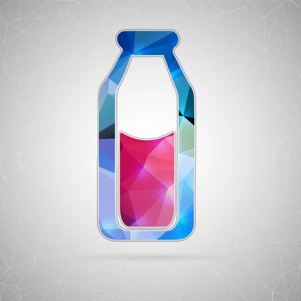 Abstract creative concept vector icon of the milk in the bottle. For web and mobile content isolated on background, unusual template design, flat silhouette object, social media image, triangle art. — Stock vektor