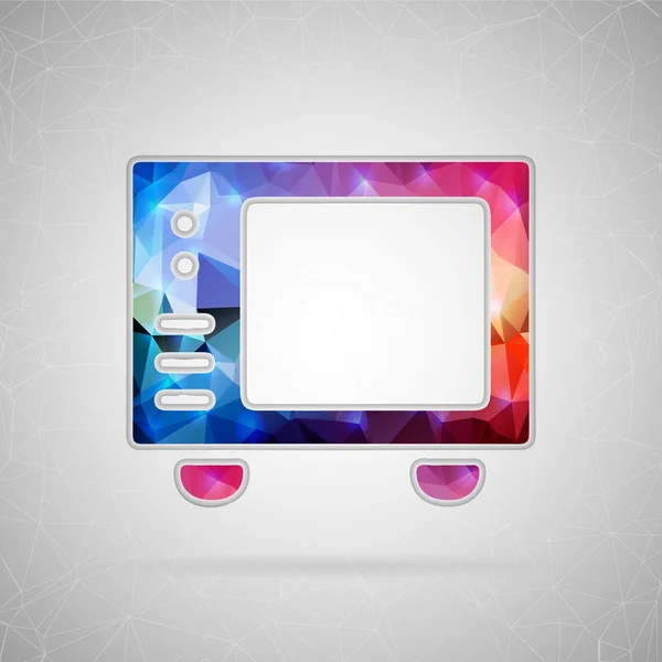Abstract creative concept vector icon of microwave. For web and mobile content isolated on background, unusual template design, flat silhouette object and social media image, triangle art origami. — 图库矢量图片