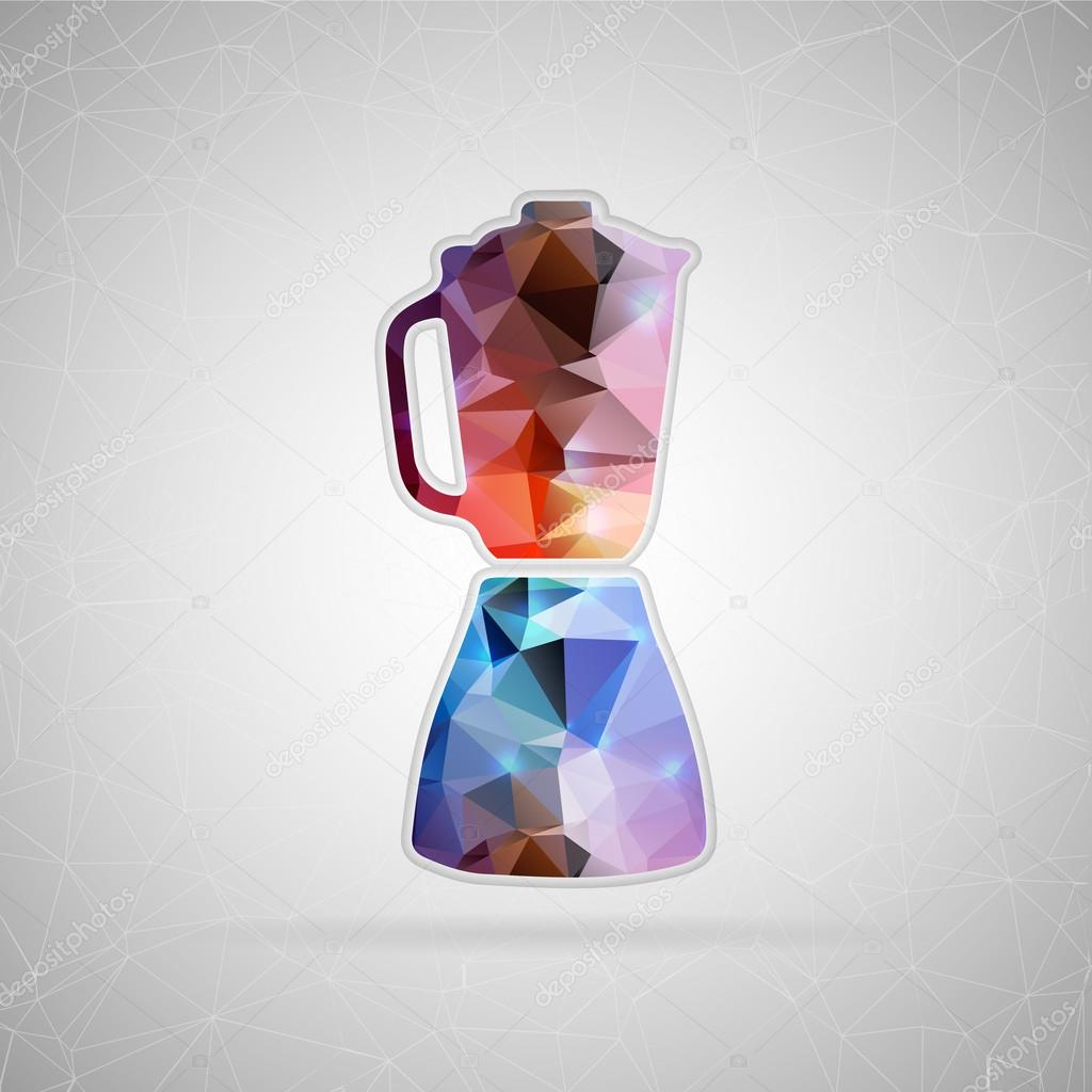 Abstract creative concept vector icon of blender. For web and mobile content isolated on background, unusual template design, flat silhouette object and social media image, triangle art origami.