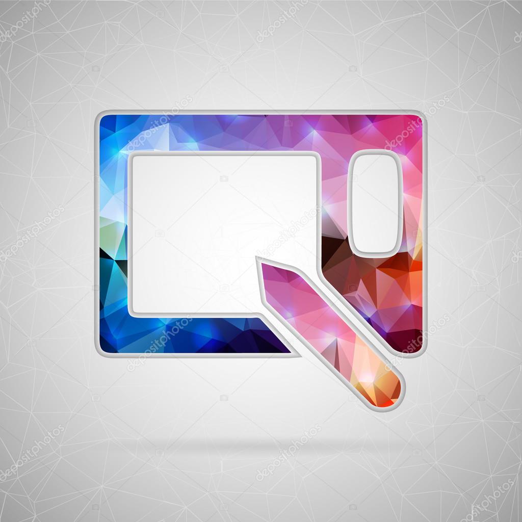 Abstract creative concept vector icon of graphics tablet. For web and mobile content isolated on background, unusual template design, flat silhouette object and social media image, triangle origami.