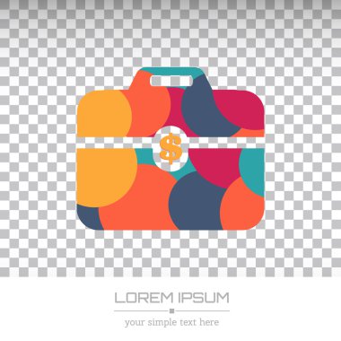 Abstract Creative concept vector image logo of briefcase for web and mobile applications isolated on background, art illustration template design, business infographic and social media, icon, symbol.